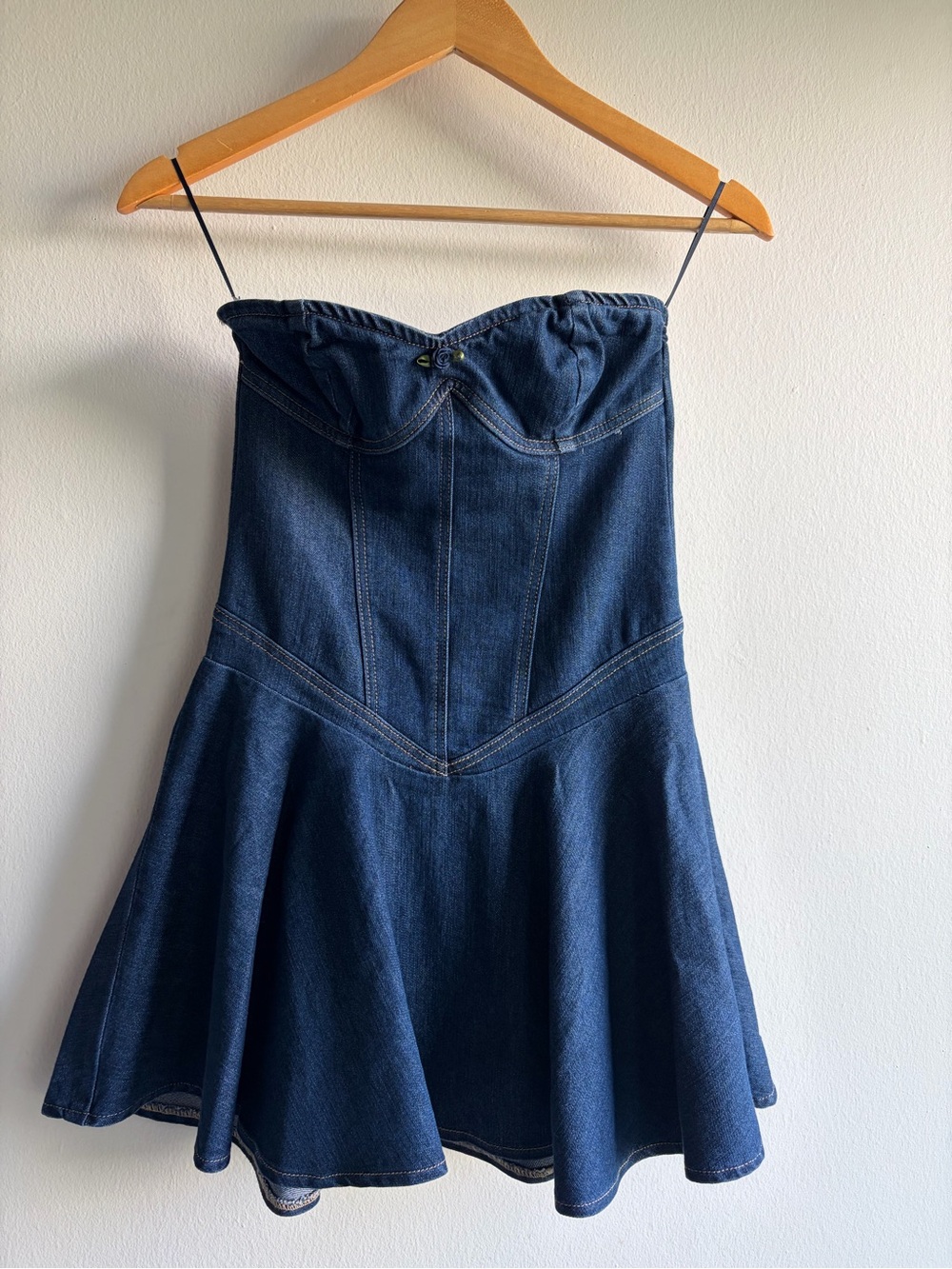 Dark Blue Denim Corset Dress